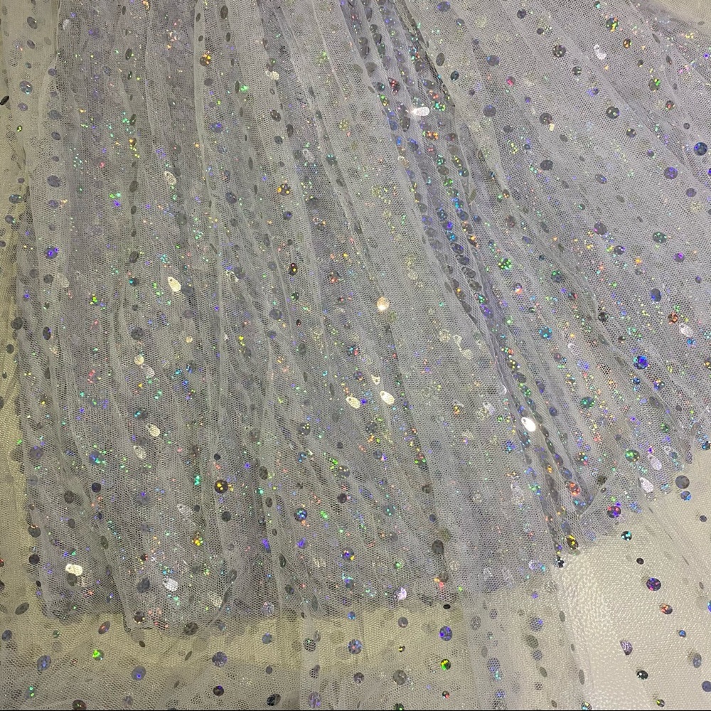 Frozen Elsa Sparkly Costume Dress long cape - Picture 11 of 12